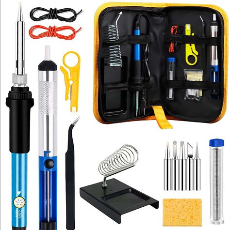 Kit Set Cautin Lapiz Base Soldador Pelacable Soldadura Puntas Bolso-0