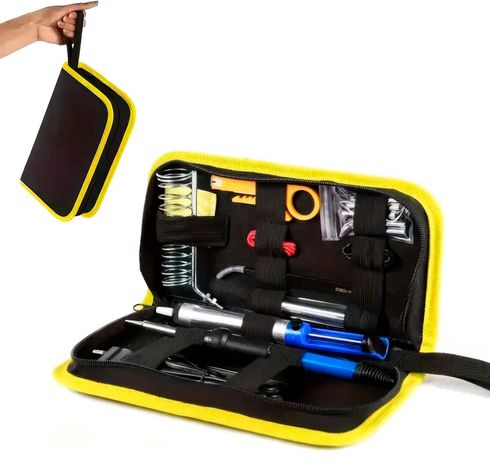 Kit Set Cautin Lapiz Base Soldador Pelacable Soldadura Puntas Bolso-1