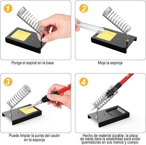Kit Set Cautin Lapiz Base Soldador Pelacable Soldadura Puntas Bolso-3