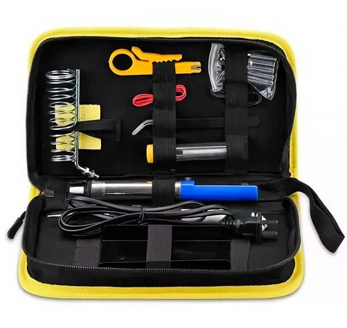 Kit Set Cautin Lapiz Base Soldador Pelacable Soldadura Puntas Bolso-4