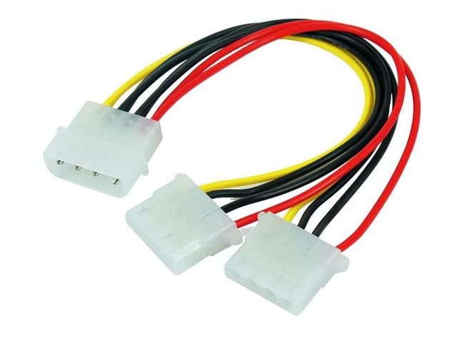 Cable Splitter Adaptador Doble Conector Molex Ide Pc Disco-0
