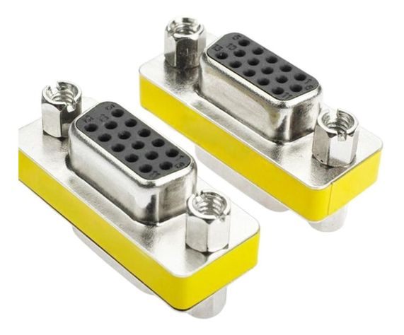 Copla Adaptador Vga Hembra Hembra Db15 Alargador Extension Cambiador de Genero-0