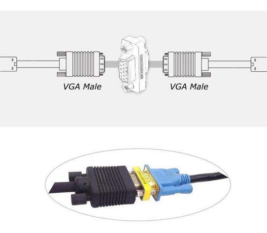 Copla Adaptador Vga Hembra Hembra Db15 Alargador Extension Cambiador de Genero-2