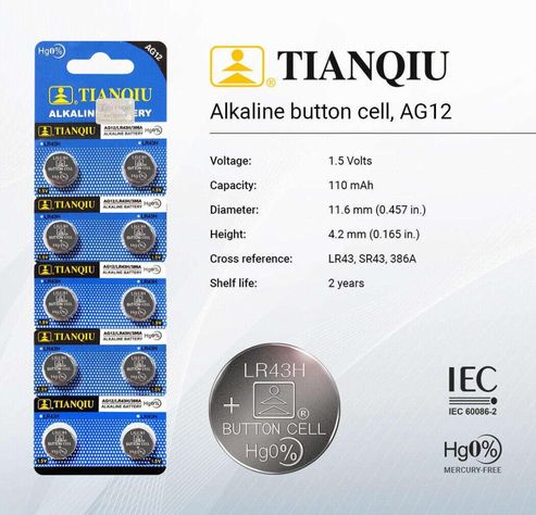 10x Pila Boton Bateria Ag12 Lr43 Lr186 Reloj Linterna Otros-4