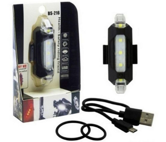 Luz Led Delantera Trasera Recargable Para Bicicleta-4