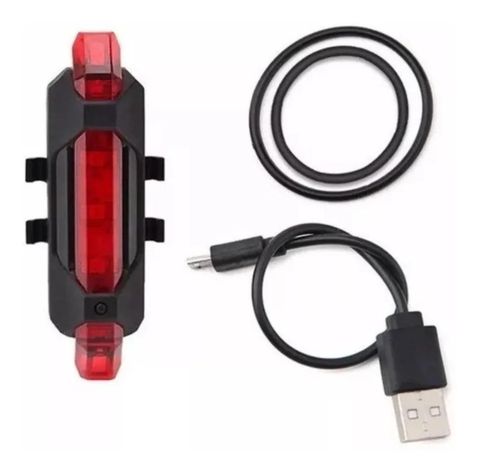 Luz Led Delantera Trasera Recargable Para Bicicleta-5