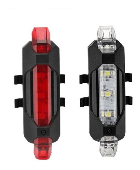 Luz Led Delantera Trasera Recargable Para Bicicleta-6