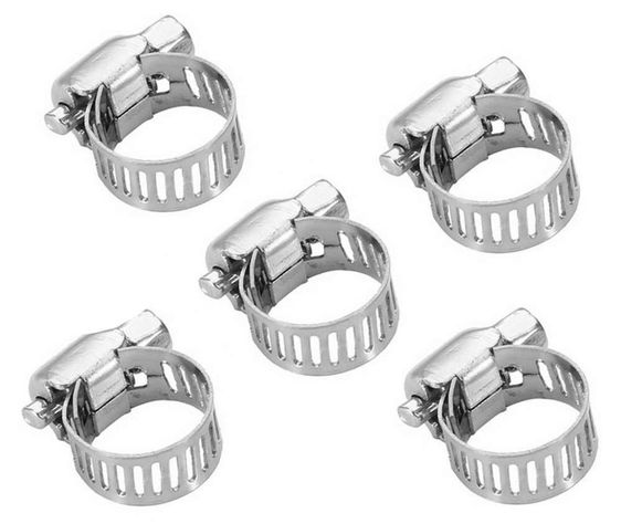 5X Set De Abrazadera Metalica Con Tornillo Para Manguera Jardin-6