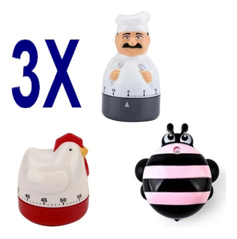 3x Timer Cocina Temporizador De Abeja Cocinero Gallina-8