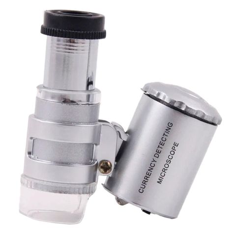Mini Lupa Microscopio Cuenta Hilos 45x Luz Blanca Y Led Uv Entomologico-0