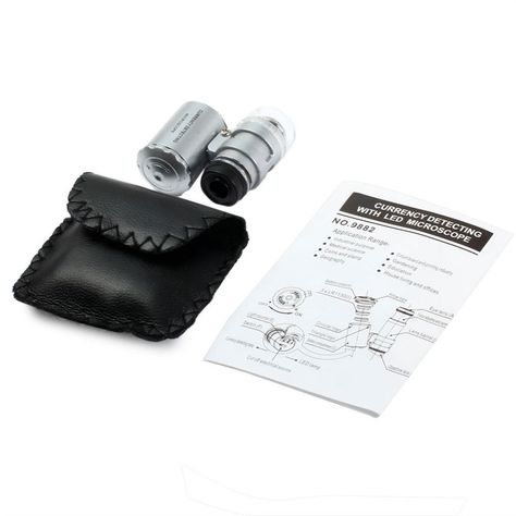 Mini Lupa Microscopio Cuenta Hilos 45x Luz Blanca Y Led Uv Entomologico-1