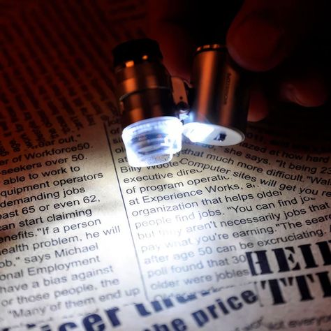 Mini Lupa Microscopio Cuenta Hilos 45x Luz Blanca Y Led Uv Entomologico-5