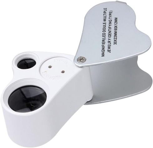 Lupa Doble Microscopio Plegable Luz Led Joyeria-0