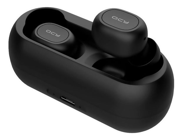 Audifonos In-ear Qcy T1c Inalambricos Negro Luz Led Nuevo-0