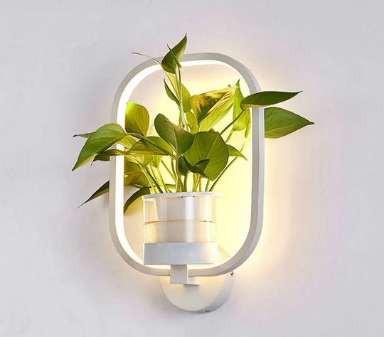 Aplique Luz Led Con Macetero Blanco FactoryHome-0