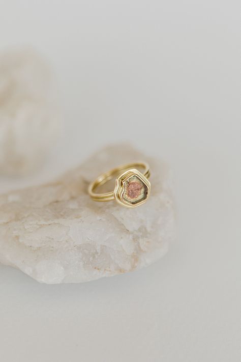 Anillo oro 18 kilates y Turmalina Sandia-0