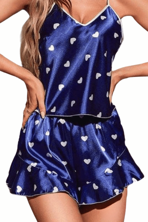Pijama Verano Mujer Satín - Corazones-1