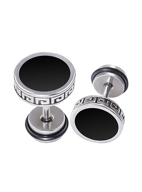 Aros Acero Tunel Hombre Mujer Con Borde Romano 10 mm-0