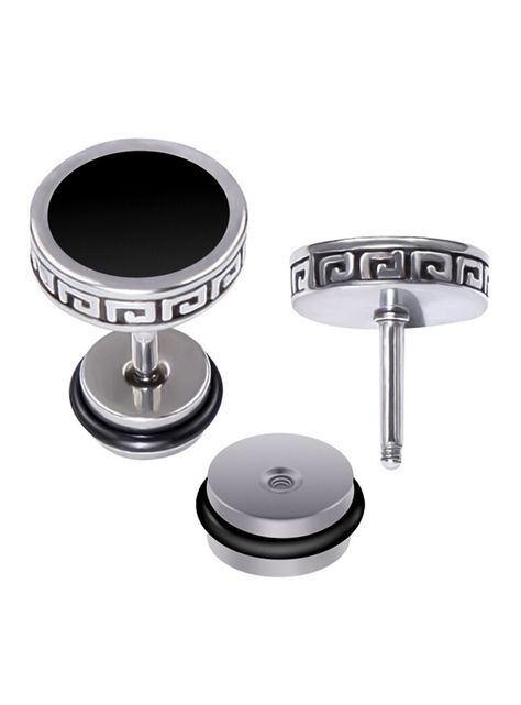 Aros Acero Tunel Hombre Mujer Con Borde Romano 10 mm-1