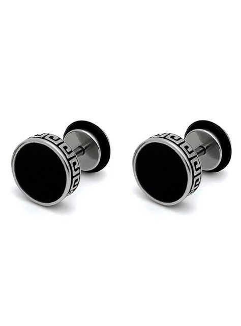 Aros Acero Tunel Hombre Mujer Con Borde Romano 10 mm-3