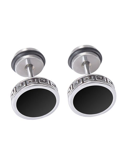 Aros Acero Tunel Hombre Mujer Con Borde Romano 10 mm-4