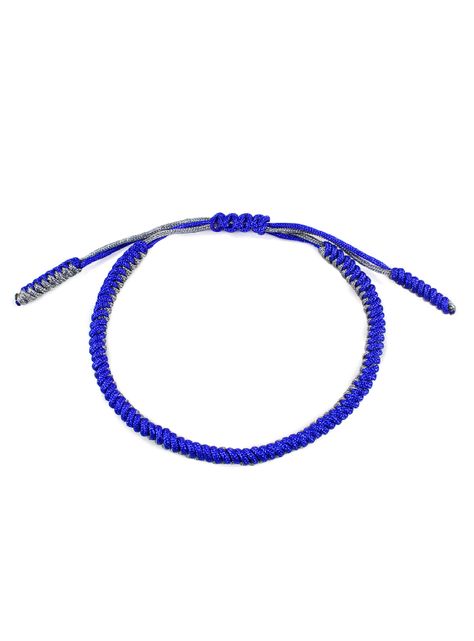 Pulsera Budista Para La Suerte Azul Y Blanco-1