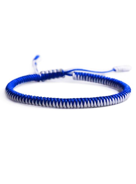 Pulsera Budista Para La Suerte Azul Y Blanco-3