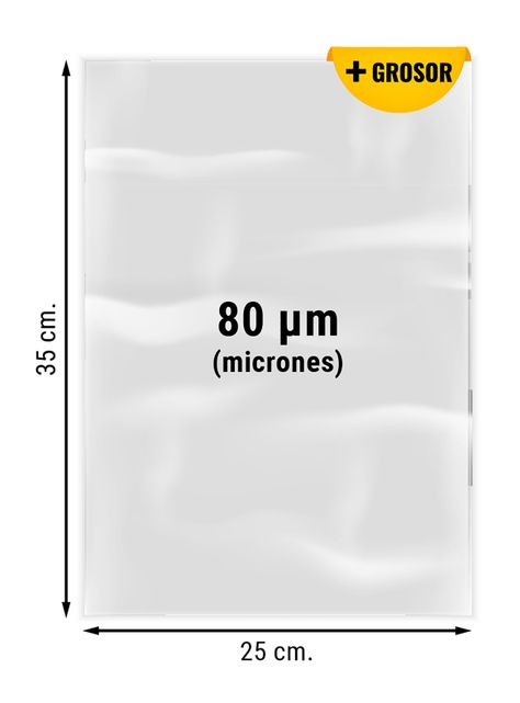 Bolsas de Plástico Transparente 80 micras 25x35cm 100 unds-1