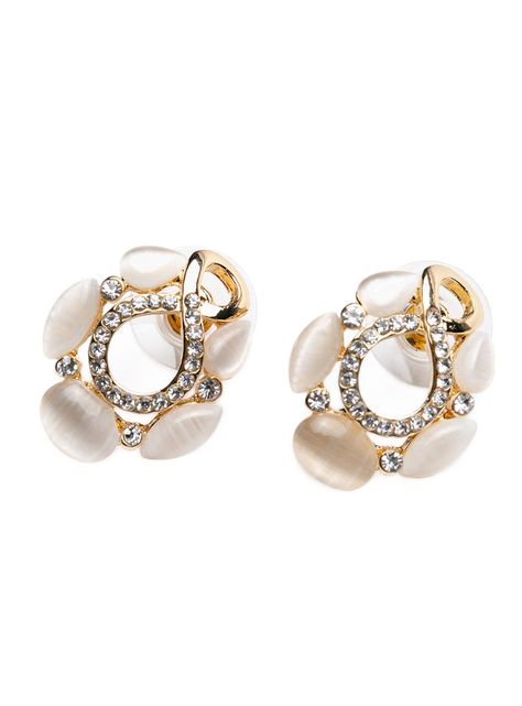Pendientes Aretes Aros Perla Infinito Dorado Mujer-0