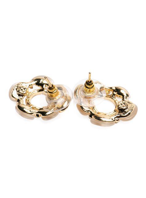 Pendientes Aretes Aros Perla Infinito Dorado Mujer-1