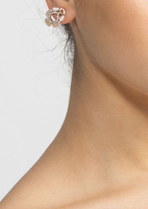 Pendientes Aretes Aros Perla Infinito Dorado Mujer-2