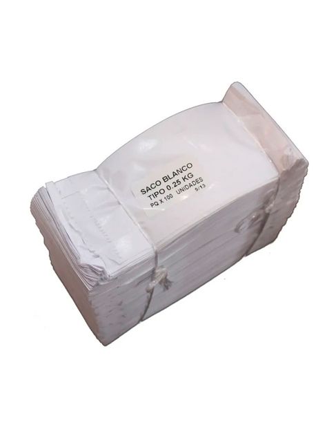 Bolsa Saco Papel Kraft Blanco 1/4 Kg 100 unidades-2