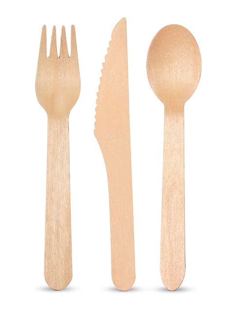 Cubiertos Desechables Madera Tenedor Cuchillo Cuchara Ecológico-3