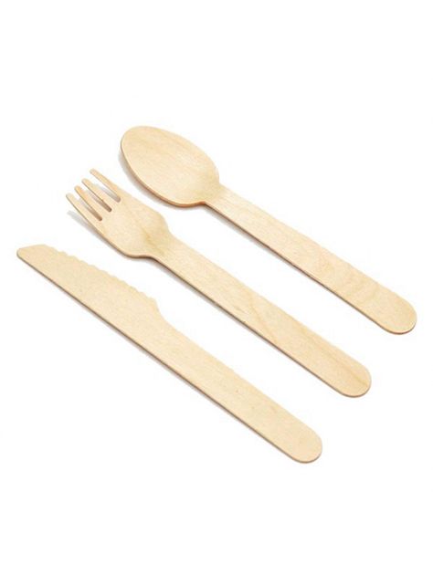 Cubiertos Desechables Madera Tenedor Cuchillo Cuchara Ecológico-6
