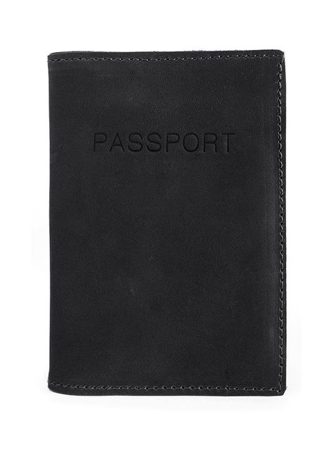 Porta Pasaporte Documentos Cuero Natural Negro-0