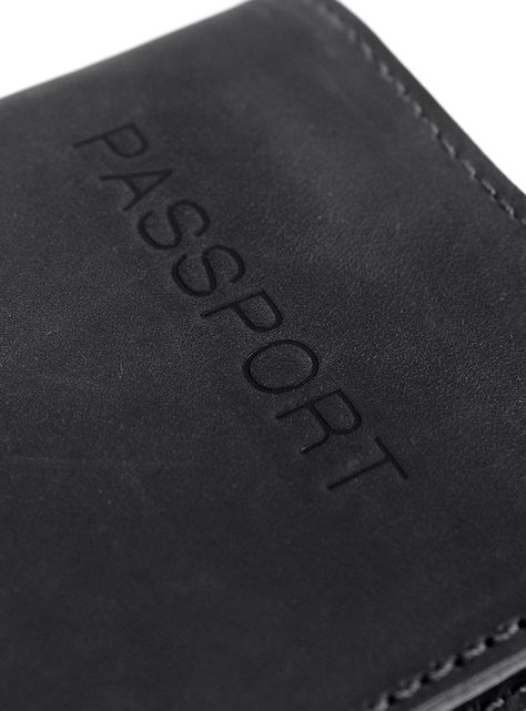 Porta Pasaporte Documentos Cuero Natural Negro-6