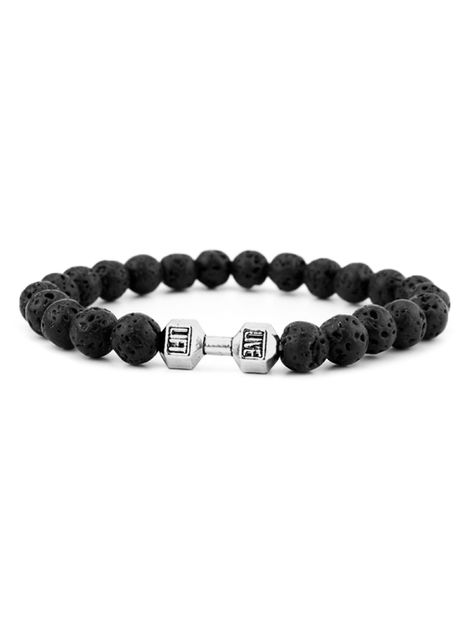 Pulsera Piedra Volcánica Detalle Mancuerna-0