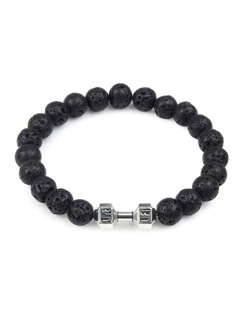Pulsera Piedra Volcánica Detalle Mancuerna-1