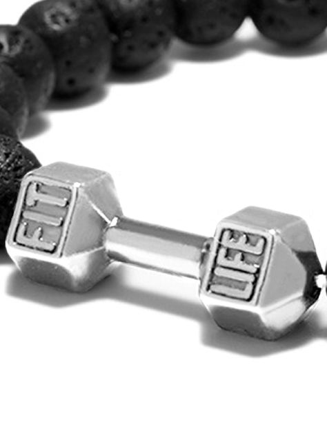Pulsera Piedra Volcánica Detalle Mancuerna-2