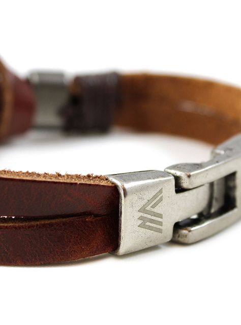 Pulsera de Cuero Hombre Infinito y Acero Cuero Café-3