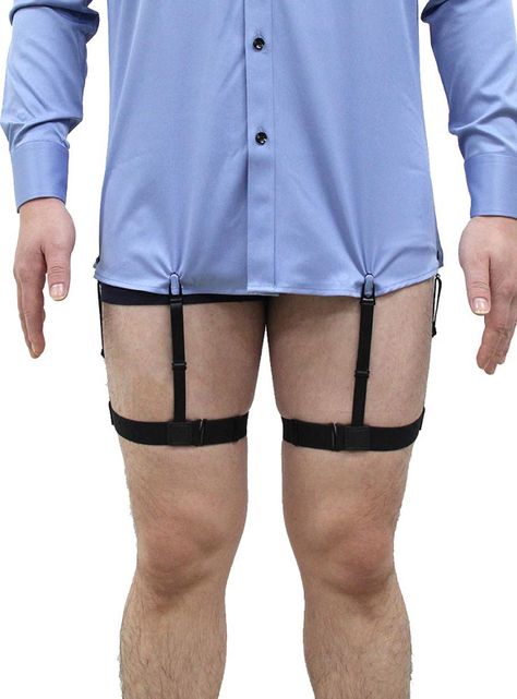 Sujetadores de Camisa Negro Elástico Hombre-3