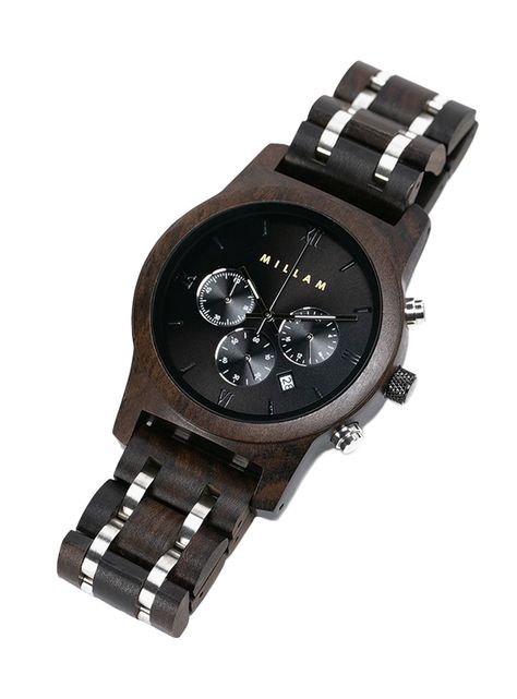 Reloj Bambu Correa Madera Oscura Hombre Caballero-0