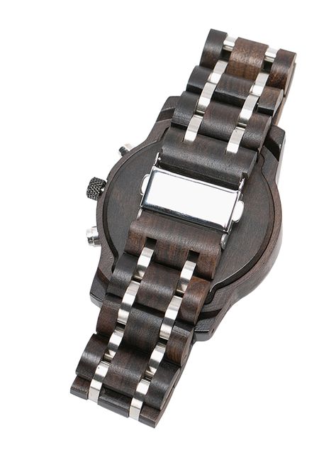 Reloj Bambu Correa Madera Oscura Hombre Caballero-1