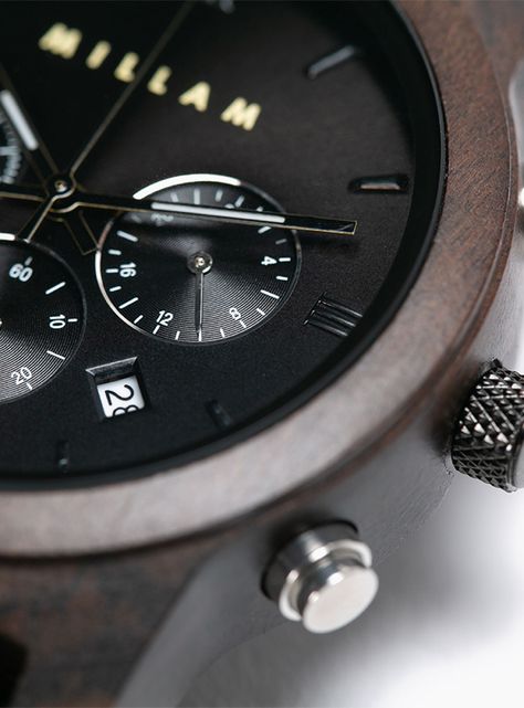 Reloj Bambu Correa Madera Oscura Hombre Caballero-2