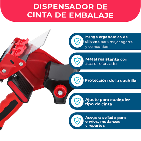 Dispensador Cinta Embalaje Pack Mayorista + 6 Cintas 100m-1
