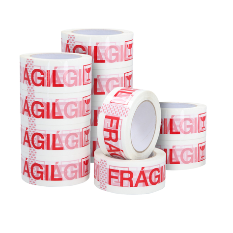 Cinta De Embalaje Frágil 48mm*100m - Pack Mayorista - 12 Uds-0