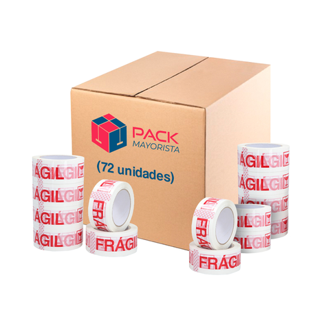 Cinta De Embalaje Frágil 48mm*100m - Pack Mayorista - 72 Uds-0