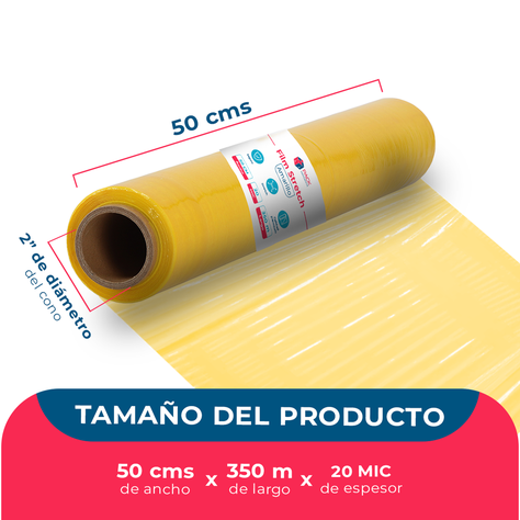 Film Stretch Amarillo 1,7kg 350m Pack Mayorista - Pack 3 Uds-2