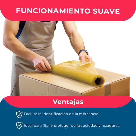 Film Stretch Amarillo 1,7kg 350m Pack Mayorista - Pack 3 Uds-3