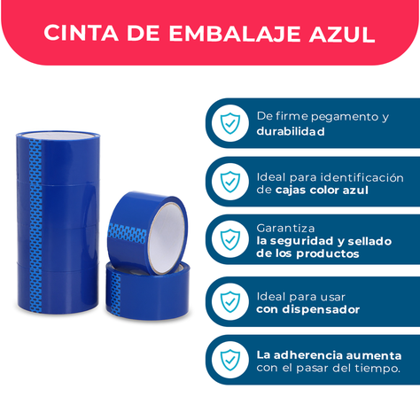 Cinta De Embalaje Azul 48mm*40m - Pack Mayorista - 12 Uds-2